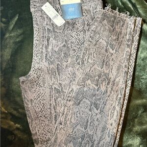 NY & Company Soho Gray Snake Print Super Skinny Jeans